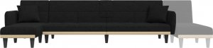 vidaXL vidaXL Sofa rozkładana L, czarna, 275x140x70 cm, tkanina 8