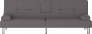 vidaXL vidaXL Kanapa z uchwytami na napoje, szara, obita sztuczną skórą 5