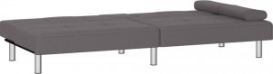 vidaXL vidaXL Kanapa z uchwytami na napoje, szara, obita sztuczną skórą 8