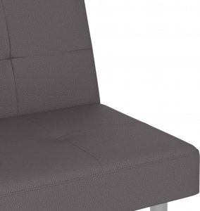 vidaXL vidaXL Kanapa z uchwytami na napoje, szara, obita sztuczną skórą 10