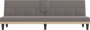 vidaXL vidaXL Rozkładana kanapa z uchwytami na napoje, taupe, tkanina 4