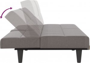 vidaXL vidaXL Rozkładana kanapa z uchwytami na napoje, taupe, tkanina 9