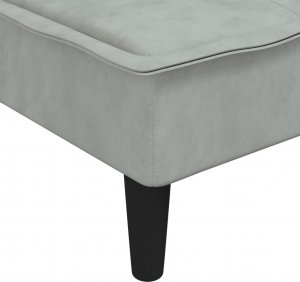 vidaXL vidaXL Sofa rozkładana L, jasnoszara, 255x140x70 cm, aksamit 10