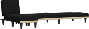 vidaXL vidaXL Sofa rozkładana w kształcie L, czarna, 255x140x70 cm, tkanina 4