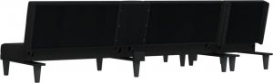 vidaXL vidaXL Sofa rozkładana w kształcie L, czarna, 255x140x70 cm, tkanina 5
