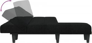 vidaXL vidaXL Sofa rozkładana w kształcie L, czarna, 255x140x70 cm, tkanina 6