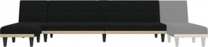 vidaXL vidaXL Sofa rozkładana w kształcie L, czarna, 255x140x70 cm, tkanina 7