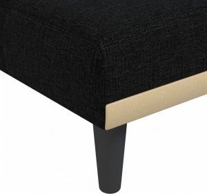 vidaXL vidaXL Sofa rozkładana w kształcie L, czarna, 255x140x70 cm, tkanina 9