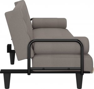 vidaXL vidaXL Rozkładana kanapa z podłokietnikami, kolor taupe, obita tkaniną 5