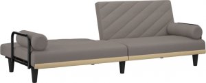 vidaXL vidaXL Rozkładana kanapa z podłokietnikami, kolor taupe, obita tkaniną 7
