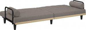 vidaXL vidaXL Rozkładana kanapa z podłokietnikami, kolor taupe, obita tkaniną 8