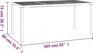 vidaXL vidaXL Stół ogrodowy, antracytowy, 165x80x72 cm, stal 7