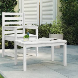 vidaXL vidaXL Stolik ogrodowy, biały, 82,5x50,5x45 cm, lite drewno sosnowe 1