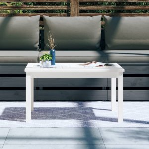 vidaXL vidaXL Stolik ogrodowy, biały, 82,5x50,5x45 cm, lite drewno sosnowe 3
