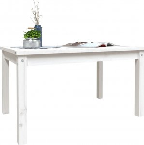vidaXL vidaXL Stolik ogrodowy, biały, 82,5x50,5x45 cm, lite drewno sosnowe 4