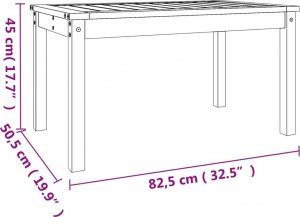 vidaXL vidaXL Stolik ogrodowy, biały, 82,5x50,5x45 cm, lite drewno sosnowe 8