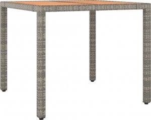 vidaXL vidaXL Stół ogrodowy z drewnianym blatem, szary rattan PE i akacja 2