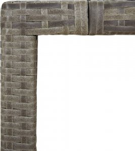 vidaXL vidaXL Stół ogrodowy z drewnianym blatem, szary rattan PE i akacja 5