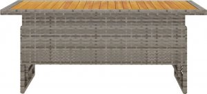 vidaXL vidaXL Stół ogrodowy, szary, 100x50x43/63 cm, akacja i polirattan 3