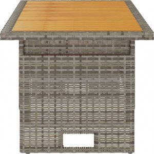 vidaXL vidaXL Stół ogrodowy, szary, 100x50x43/63 cm, akacja i polirattan 4