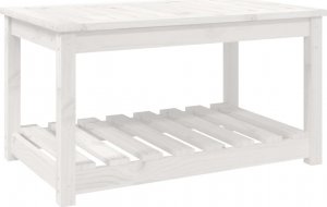 vidaXL vidaXL Stolik ogrodowy, biały, 82,5x50,5x45 cm, lite drewno sosnowe 2