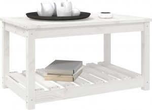 vidaXL vidaXL Stolik ogrodowy, biały, 82,5x50,5x45 cm, lite drewno sosnowe 4