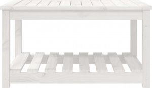 vidaXL vidaXL Stolik ogrodowy, biały, 82,5x50,5x45 cm, lite drewno sosnowe 5