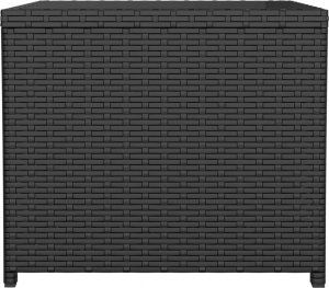 vidaXL vidaXL Stolik ogrodowy ze szklanym blatem, czarny rattan PE i szkło 4