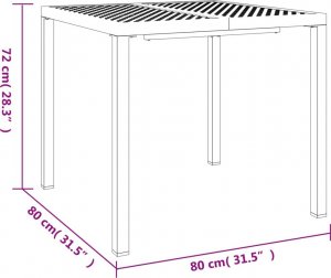 vidaXL vidaXL Stolik ogrodowy, antracytowy, 80x80x72 cm, stal 7