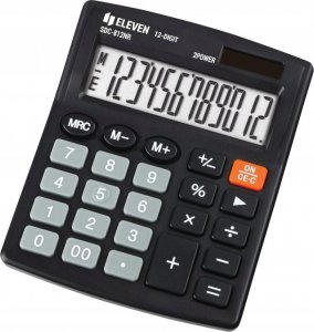 Kalkulator Eleven Eleven Kalkulator SDC812NR, czarna, biurkowy, 12 miejsc, podwójne zasilanie 1