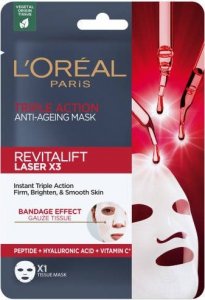 Loreal LOREAL_Revitalift Laser X3 przeciwzmarszczkowa maska w płachcie o potrójnym działaniu 28g 1