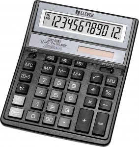 Kalkulator Eleven Czarny, biurkowy, 12 miejsc (SDC-888XBK) 1