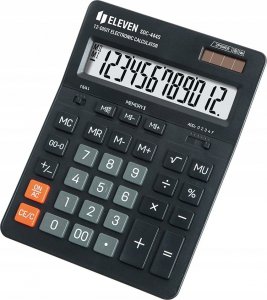 Kalkulator Eleven Eleven Kalkulator SDC444S, czarna, biurkowy, 12 miejsc, podwójne zasilanie 1
