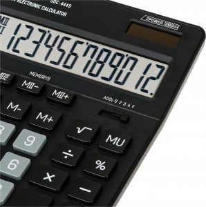 Kalkulator Eleven Eleven Kalkulator SDC444S, czarna, biurkowy, 12 miejsc, podwójne zasilanie 6