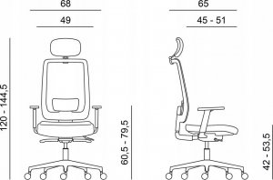 Krzesło biurowe Powerton Powerton Ergonomiczny fotel biurowy Lucie, Czarny 6