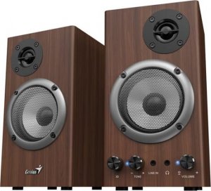 Głośniki komputerowe Genius Genius głośniki SP-HF 500B, 2.0, 16W, brązowy, regulacja głośności, drewniane, 40Hz-20kHz 2