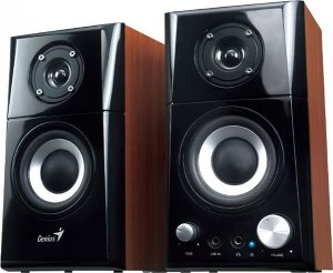 Głośniki komputerowe Genius Genius głośniki SP-HF500A v2, 2.0, 16W, brązowo-czarny, regulacja głośności, wyjście słuchawkowe, 3,5 mm jack (USB)+ AUX, 100Hz~20 2