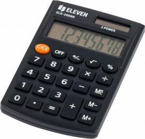 Kalkulator Eleven Eleven Kalkulator SLD200NR, czarna, kieszonkowy, 8 miejsc 2