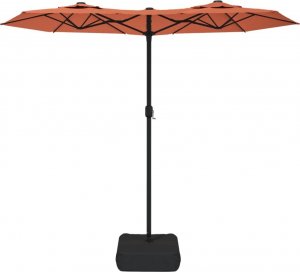 vidaXL vidaXL Parasol ogrodowy podwójny z LED, terakota, 316x240 cm 4