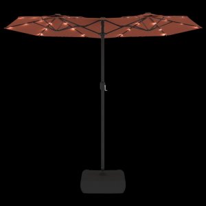 vidaXL vidaXL Parasol ogrodowy podwójny z LED, terakota, 316x240 cm 6