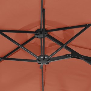 vidaXL vidaXL Parasol ogrodowy podwójny z LED, terakota, 316x240 cm 8