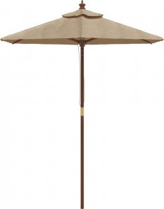 vidaXL vidaXL Parasol ogrodowy na drewnianym słupku, taupe, 196x231 cm 3