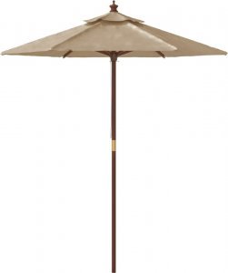 vidaXL vidaXL Parasol ogrodowy na drewnianym słupku, taupe, 196x231 cm 4