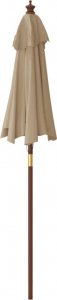 vidaXL vidaXL Parasol ogrodowy na drewnianym słupku, taupe, 196x231 cm 5