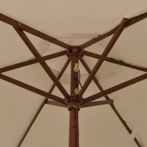 vidaXL vidaXL Parasol ogrodowy na drewnianym słupku, taupe, 196x231 cm 6
