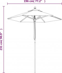 vidaXL vidaXL Parasol ogrodowy na drewnianym słupku, taupe, 196x231 cm 8