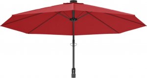 vidaXL Ścienny parasol ogrodowy, czerwony, 290 cm 5