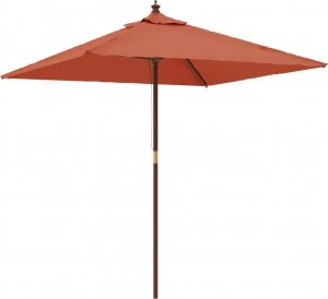 vidaXL vidaXL Parasol ogrodowy na drewnianym słupku, terakota, 198x198x231 cm 2