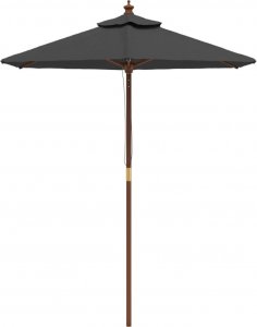 vidaXL Parasol ogrodowy na drewnianym słupku, antracytowy, 196x231 cm 3