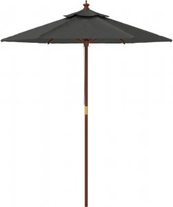 vidaXL Parasol ogrodowy na drewnianym słupku, antracytowy, 196x231 cm 4